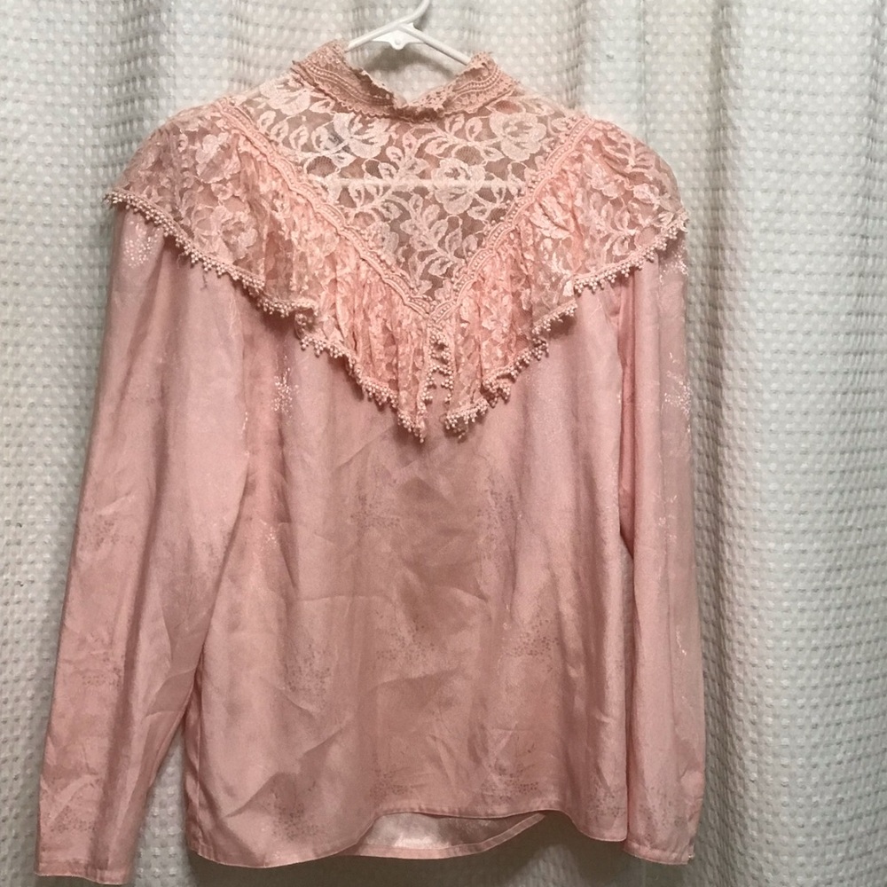 Vintage lacy peach colored blouse